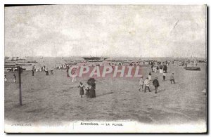 Old Postcard Arcachon Beach