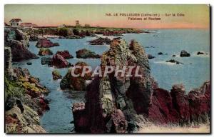 Old Postcard Pouliguen (int Loire) On the Riviera Cliffs and Rocks