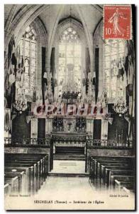 Postcard Old Seignelay of the Interieur & # 39Eglise