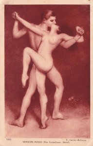 Danseurs Russes Antique Erotic Nude Risque Dancing Old Postcard
