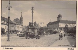 CESKE BUDEJOVICE CZECH REPUBLIC-CITY CENTER-STOREFRONTS~ELEVATED PHOTO POSTCARD