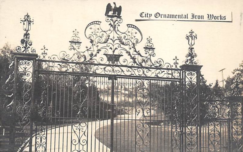 City Ornamental Iron Works Real Photo Unused perfect