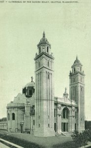 Vintage Postcard Cathedral Of The Sacred Heart Parish Church Seattle Washington