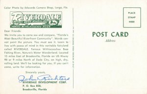 Postcard Riverdale Brooksville Florida Riverfront Community Boating on River