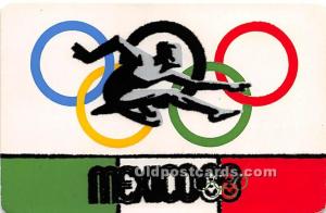  Silk Material on Front Olympic Postcard Mexico