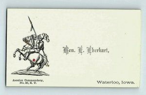 1880's Knights Templar Ascalon Commandery Waterloo, Iowa Graphic P153