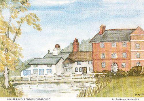 Hadley House Artiist View Sketch Herts Hertfordshire Womens Institute Postcard