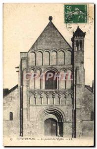 Old Postcard Ouistreham The portal of & # 39eglise