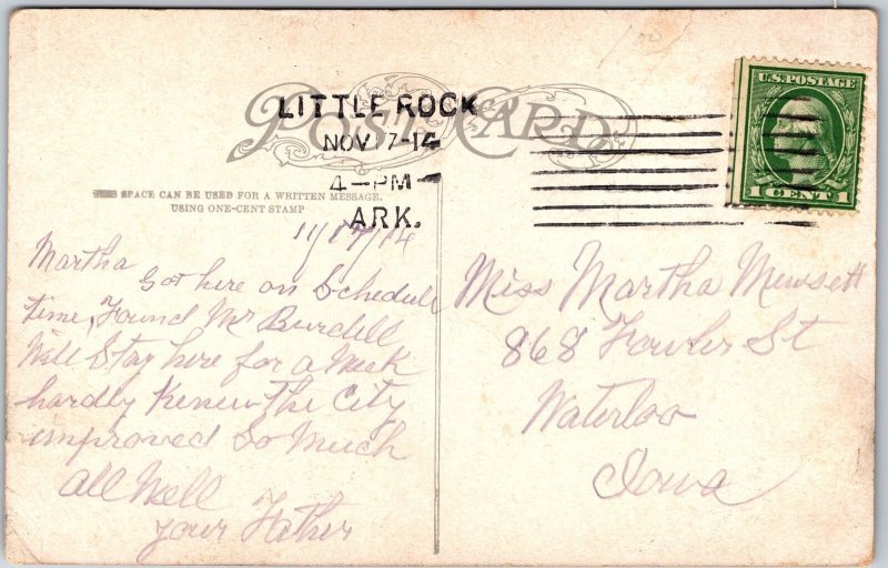 1910's State Capitol Building Little Rock Arkansas Government Building Postcard