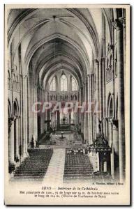 Old Postcard Sens Interior of the Cathedral