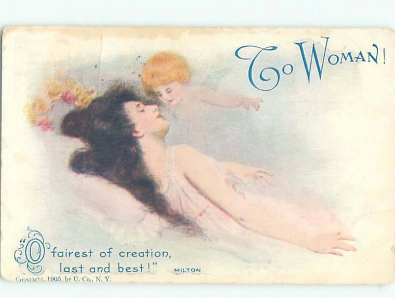 Divided-Back PRETTY WOMAN Risque Interest Postcard AA7910