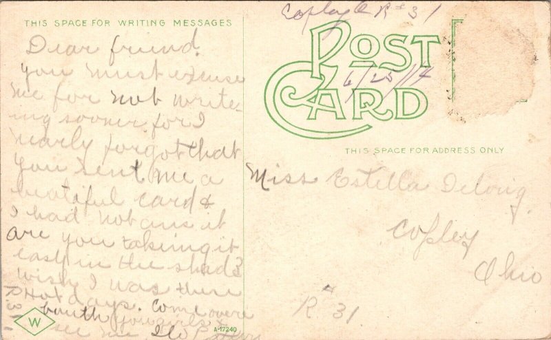 Postcard Y.M.C.A. Building in Akron, Ohio