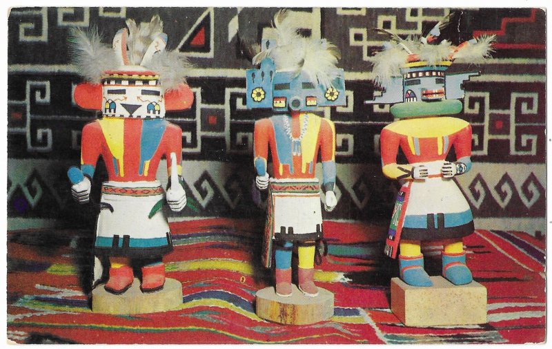 Hopi Indian Hand-Carved Katchina Dolls Which Represent Katchina Spirits