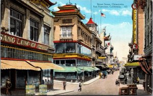 Postcard Street Scene in Chinatown, San Francisco, California