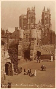 RPPC Bootham Bar, Minster, Queen Margaret's Gateway York c1910s Vintage Postcard