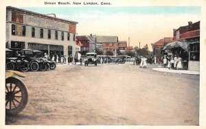 New London Connecticut scene on Ocean Beach vintage pc DD7224