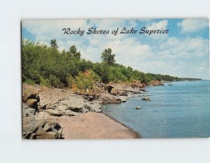 Postcard Rocky Shores of Lake Superior