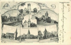 Arizona Phoenix Multi View of Churches undivided 1906 Postcard 22-744