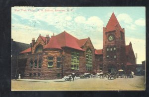 SYRACUSE NEW YORK CENTRAL RAILROAD DEPOT TRAIN STATION VINTAGE POSTCARD NY