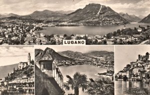 Vintage Postcard Morcoto Gandria Scenic View Of The Ocean Lugano Switzerland