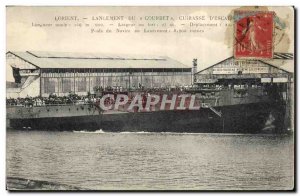 Old Postcard Boat Launch GuerreLorient Courbet Breastplate Wing