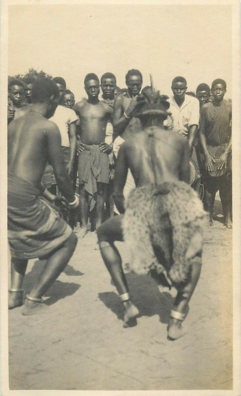 Belgian Congo real photo native dance dancers