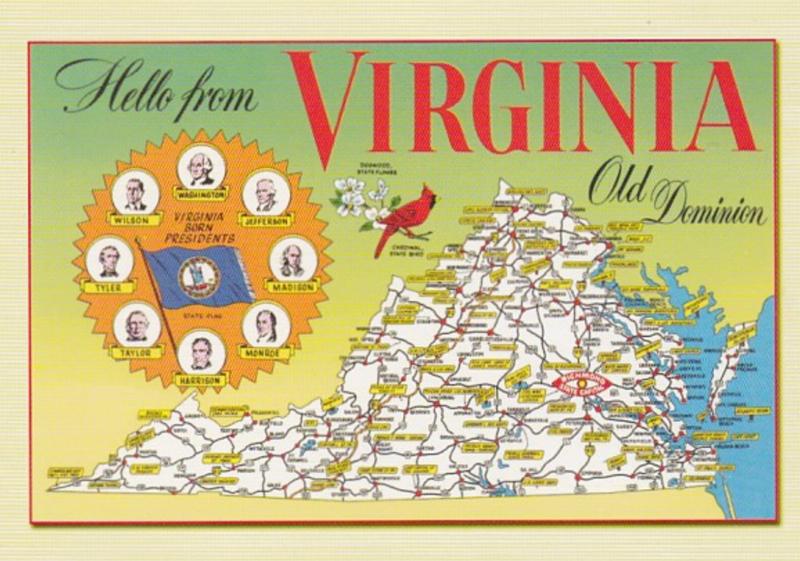 Hello From Virginia With Map