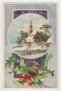A Merry Christmas - Winter Scene with Church
