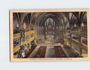 Postcard Interior Notre Dame Cathedral Montreal Canada