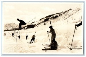 c1930's Nunoba Skiing Ground Near Yuzawa Japan Vintage RPPC Photo Postcard