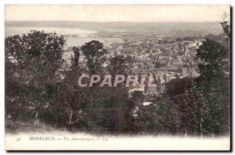 Honfleur Old Postcard Panoramic view