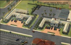 West Palm Beach FL Mount Vernon Motor Lodges LINEN Postcard