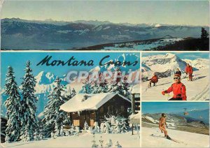 Postcard Modern Crans Montana Panoramic view of the High Plateau basically th...
