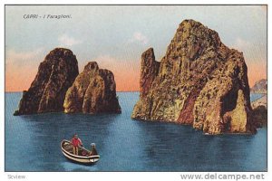 Boat, I Faraglioni, Capri (Naples), Campania, Italy, 1900-1910s