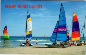 Postcard BOAT SCENE New England Maine ME AO1241