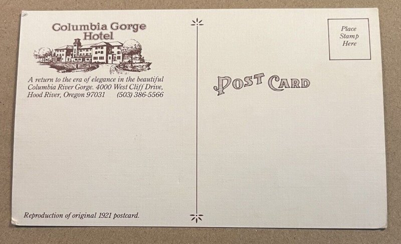 REPRODUCTION PC - UNUSED - COLUMBIA GORGE HOTEL, WEST CLIFF DR, HOOD RIVER, ORE.