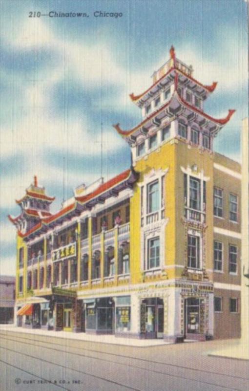 Illinois Chicago Scene In Chinatown Curteich