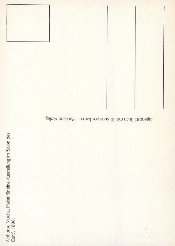 JUGENDSTIL modern postcard Alphonse Mucha Salon des Cent 1896 Paris exposition