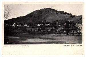 Antique North Street and Hill, Chester, VT Postcard