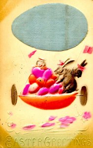 Greeting - Easter  (satin egg-shaped balloon)