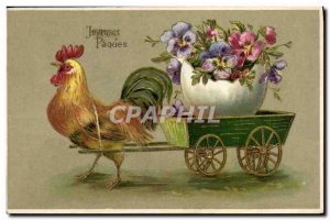 Postcard Old Rooster Hen