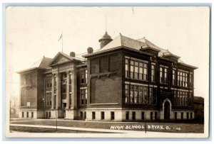 1913 High School Building Bryan Bowling Green Ohio OH RPPC Photo Posted Postcard