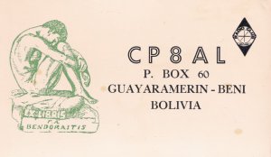 Guayaramerian Beni Bolivia QSL Radio Broadcasting QSO Card