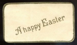 4112 - EASTER 1910s Embroidered Silk Postcard & Insert. Cross Eggs Flowers