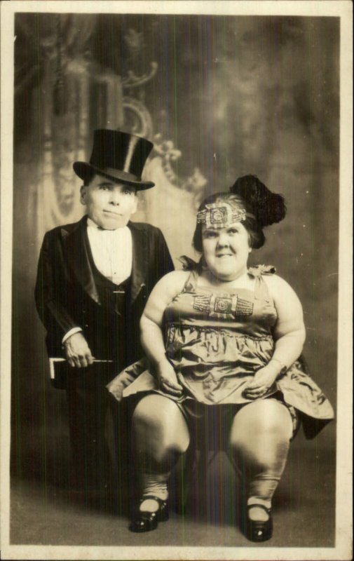 Circus Sideshow Freak etc BESSIE Smallest Fat Lady Little People c1920 RPPC