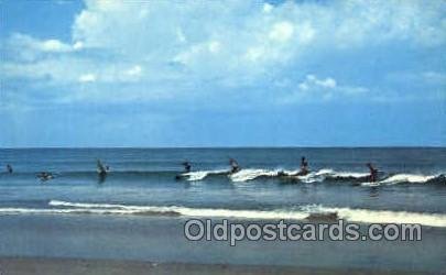 North Carolina, USA Ocean Surfing 1961 internal creases in card, postal used ...