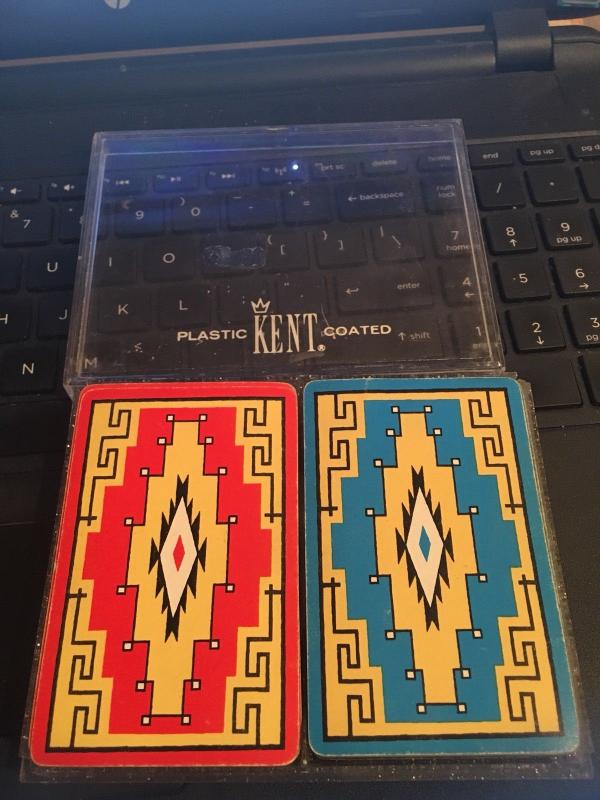 Vintage Playing Cards: Hoyle Kent Double Deck, Bridge- Southwestern Red and Blue