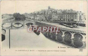 Old Postcard Sarthe and Le Mans View from Quai Admiral Lalande Train