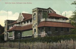 india, BOMBAY, Wellington Lines, Admirality House (1910s) Postcard