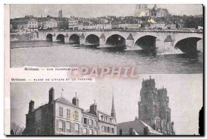 Postcard Old Orleans View Paniramique Place of & # 39etape and theater